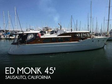 1951 Ed Monk Tri Cabin Canoe Stern Diesel Motor Yacht